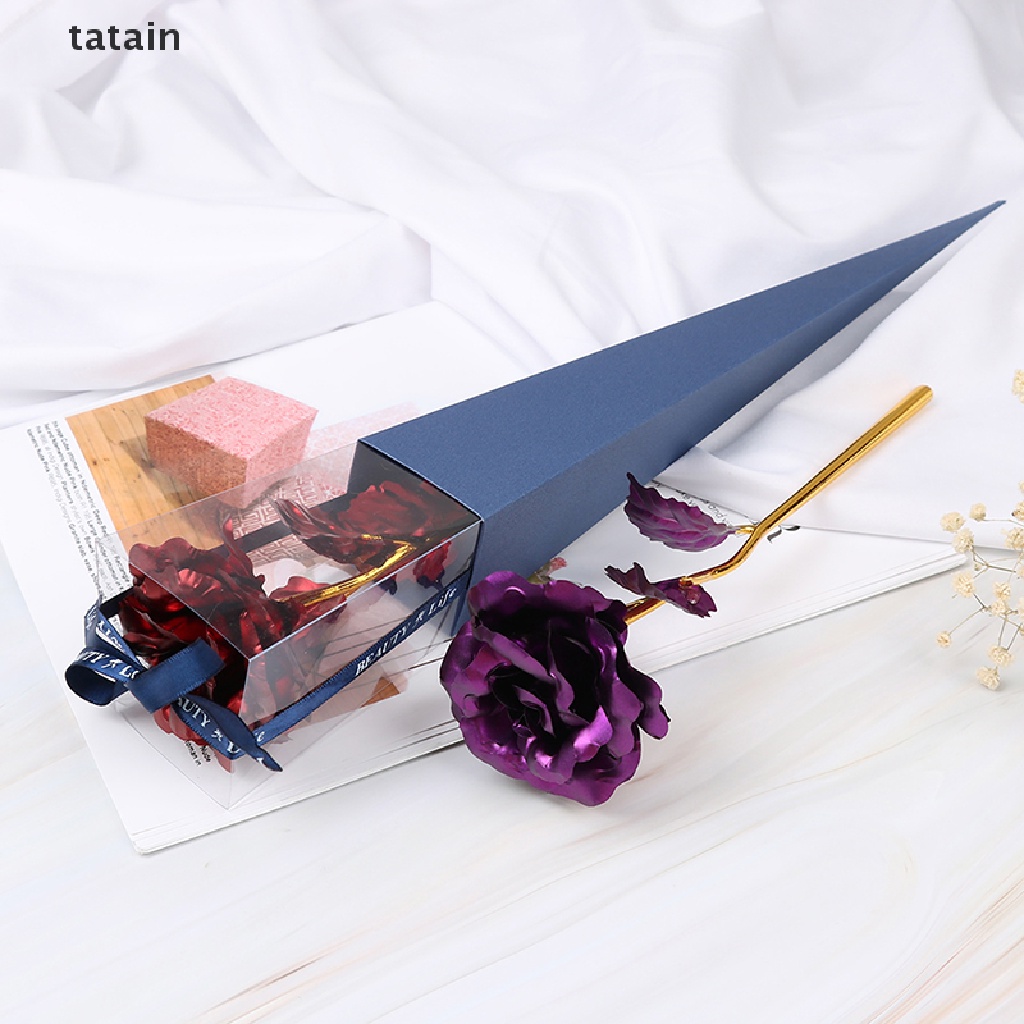 [TAT] 24k gold rose flower long stem golden dipped flower valentine's day lovers' gift CVX