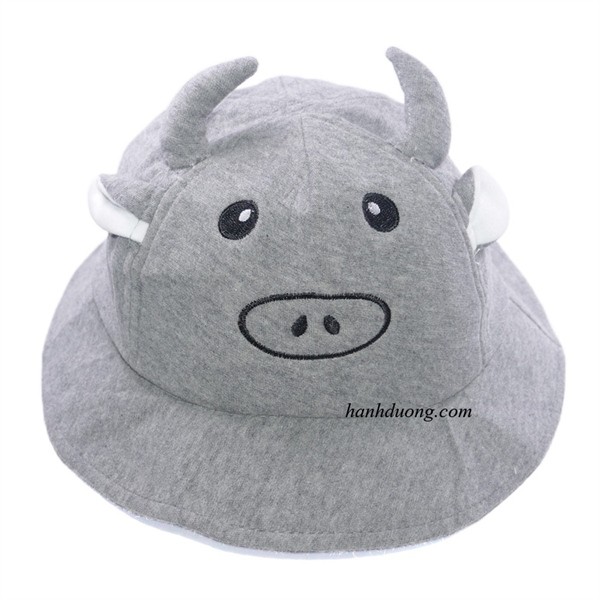 Mũ tai bèo trẻ em dành cho bé từ 2 đến 4 tuổi vòng đầu 52cm thiết kế hình dáng con trâu độc đáo, ngộ nghĩnh
