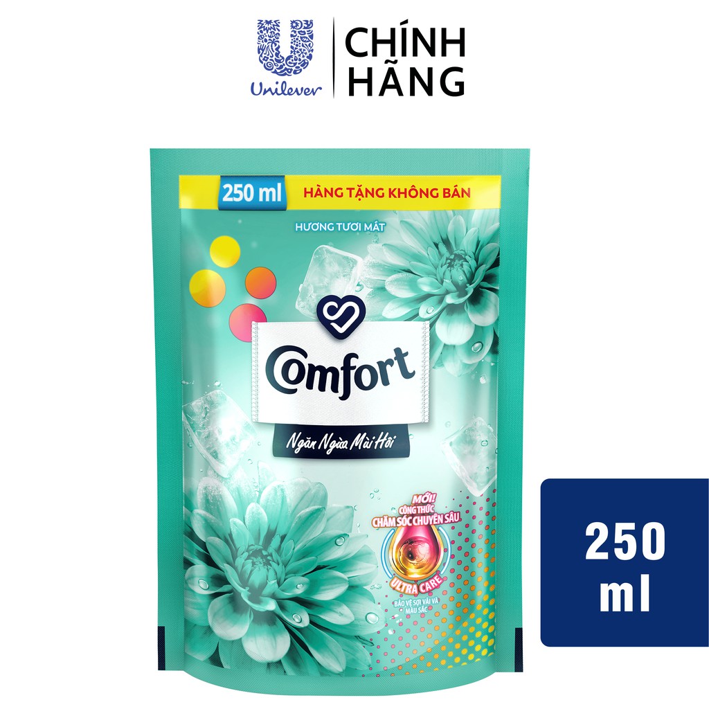 [HC GIFT] Túi nước xả làm mềm vải Comfort ngăn ngừa mùi hôi - Hương tươi mát mới - 250ml