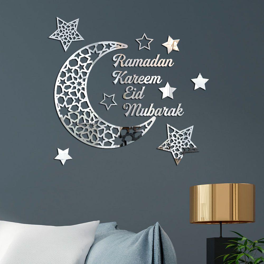CONOPERY Đề Can Acrylic Dán Tường Họa Tiết Eid Mubarak Ramadan 3D Có Thể Tháo Gỡ