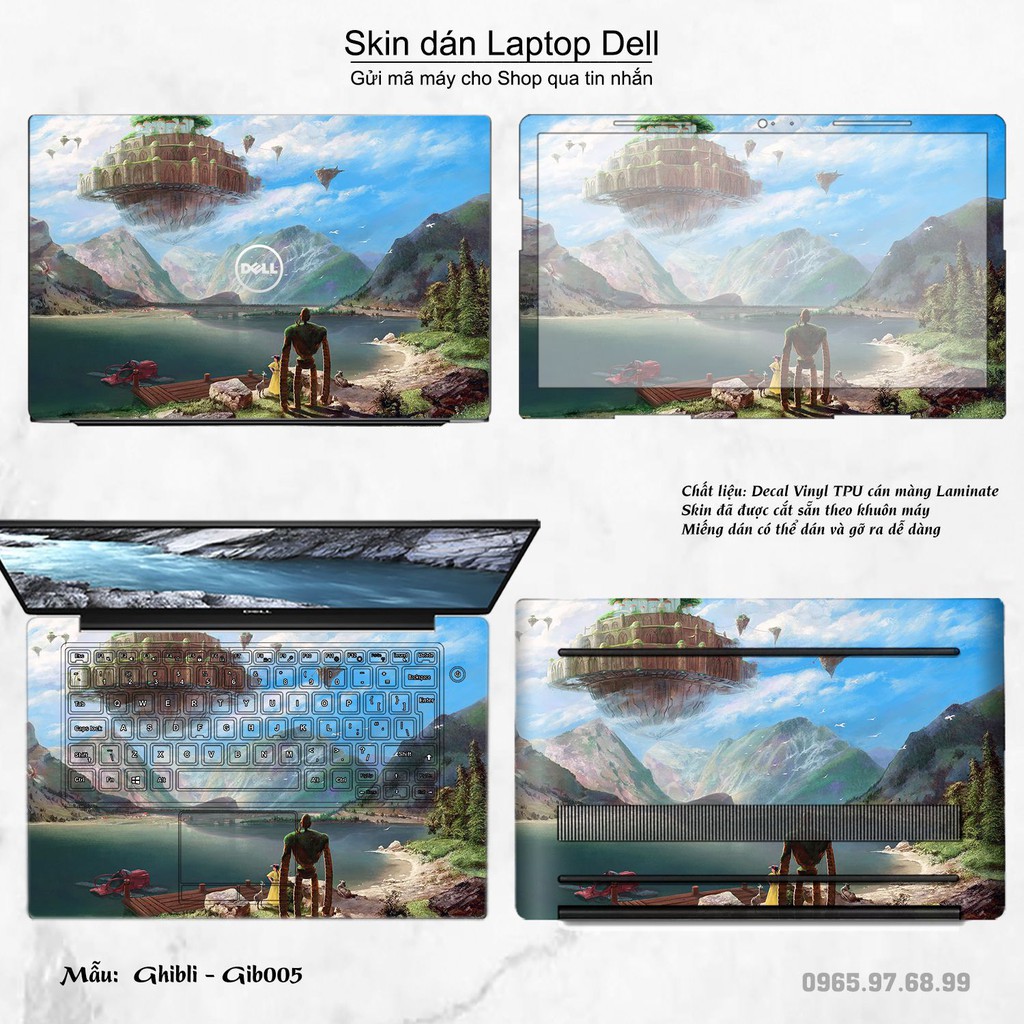 Skin dán Laptop Dell in hình Ghibli (inbox mã máy cho Shop)