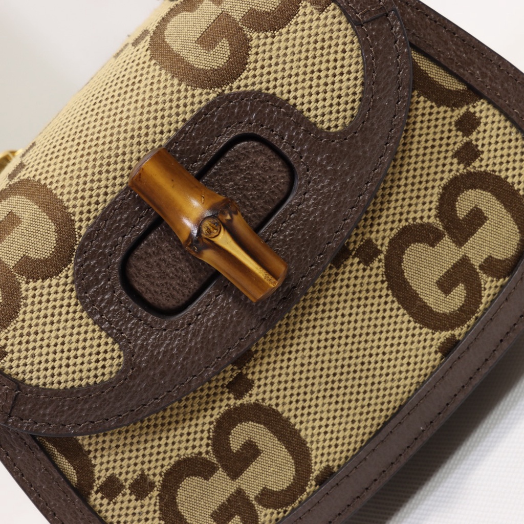 Túi xách quai trúc nữ da thật thời trang cao cấp Gucci GG GC phong cách retro