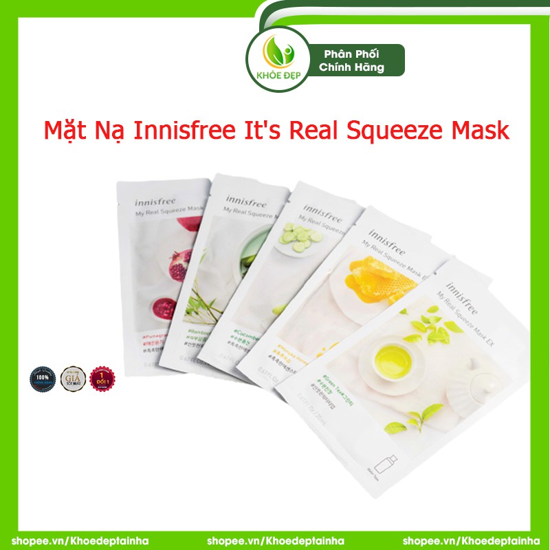 [ CHÍNH HÃNG ] Mặt Nạ INNISFREE IT'S REAL SQUEEZE MASK 20ml