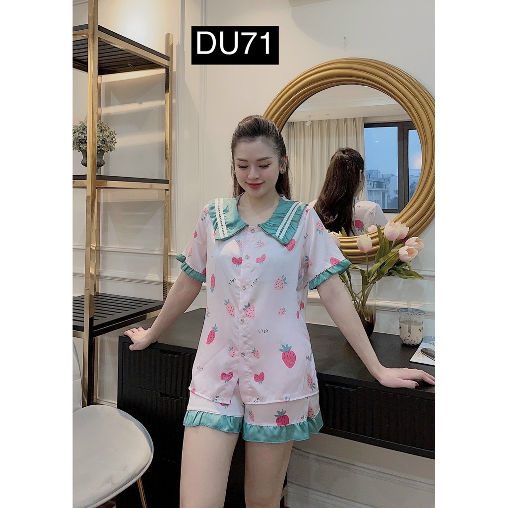 Set Pizama Nữ Mặc Nhà - Đồ Bộ Pijama Ngủ Đồ Bộ Ngủ Nữ  Satin Cao Cấp Siêu Hot- Kèm Hình Chụp Thật