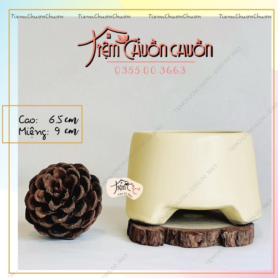 Chậu hoa sứ miệng Tròn, Vuông, Oval màu Vàng Pastel - tiemchuonchuonchuon , tiệm chuồn chuồn - Sứ Bát Tràng