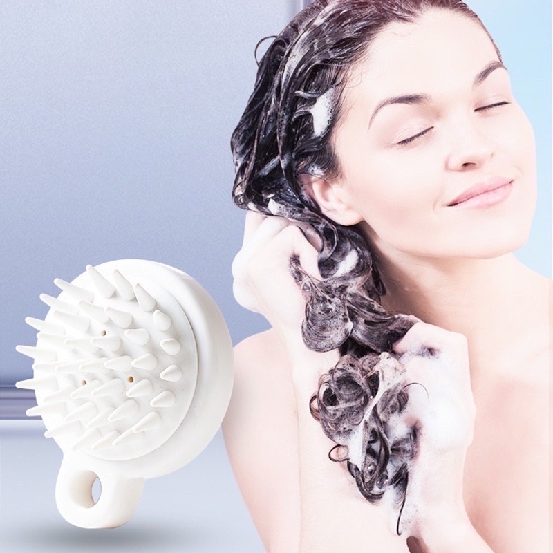 Lược Gội Đầu Muji Massage Gai Silicon Mát Xa Da Đầu, Giảm Rụng Tóc
