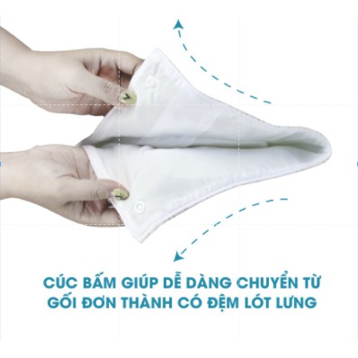 Gối lõm chống bẹt đầu cho bé sơ sinh kiêm kê tay cho bé bú - Air mesh siêu Bamboo siêu thoáng kháng khuẩn Comfybaby- N04