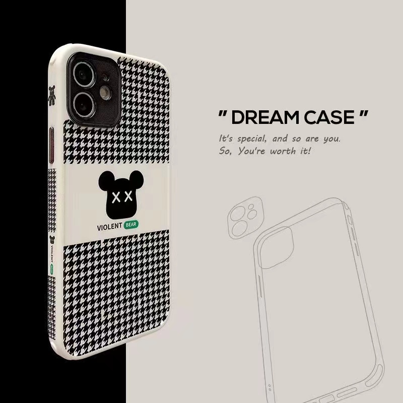 Ốp Điện Thoại In Hình Gấu Và Gạch Cho iphone 13 12 11 Pro MAX i13 13pro i11 iX X 7plus 8plus XR Xs MAX 12Pro