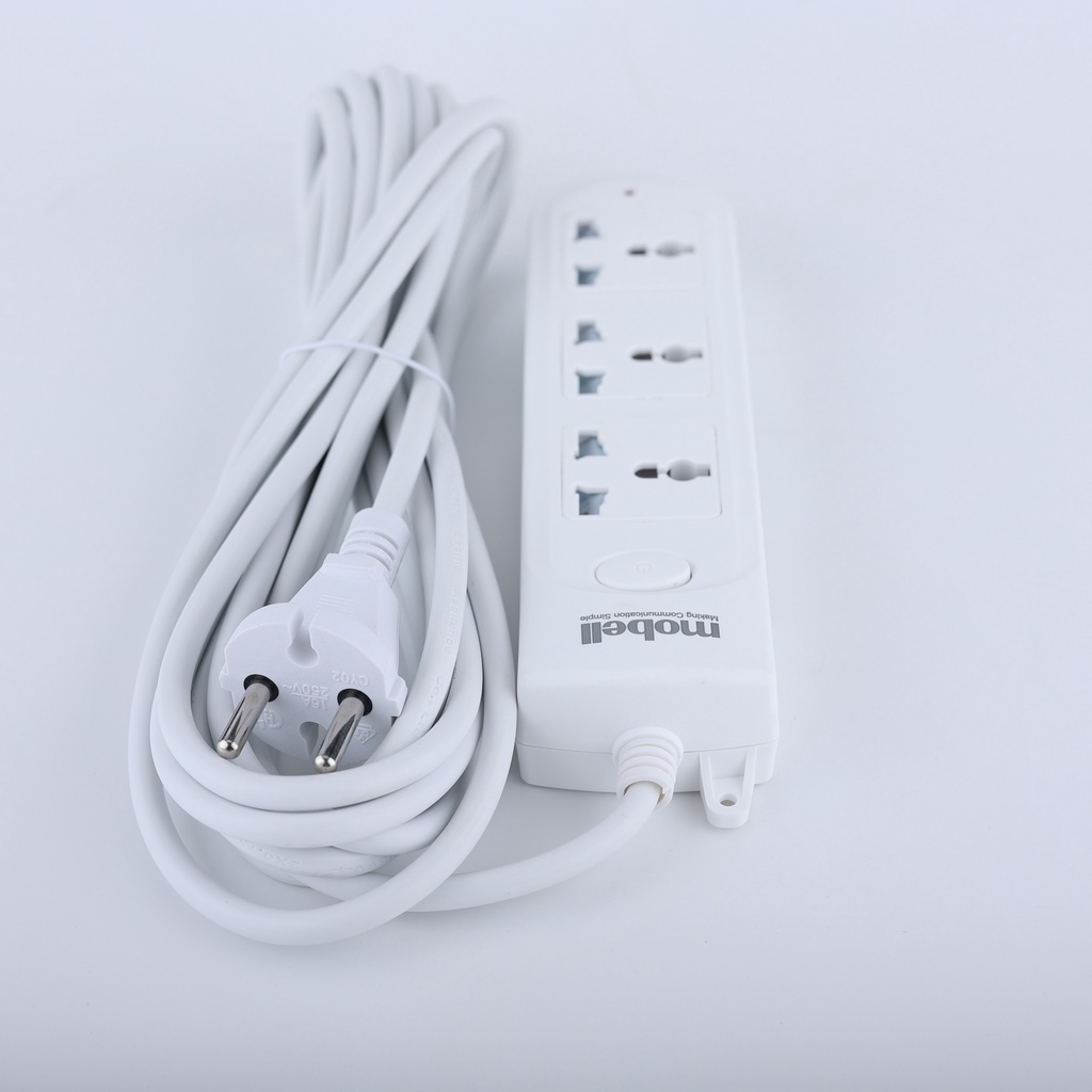 Ổ Cắm Điện Đa Năng Mobell 3 Lỗ Cắm 3m/5m Có Công Tắc Chịu Nhiệt Cao 750 Độ C 2500W mã CX1303UO-OL