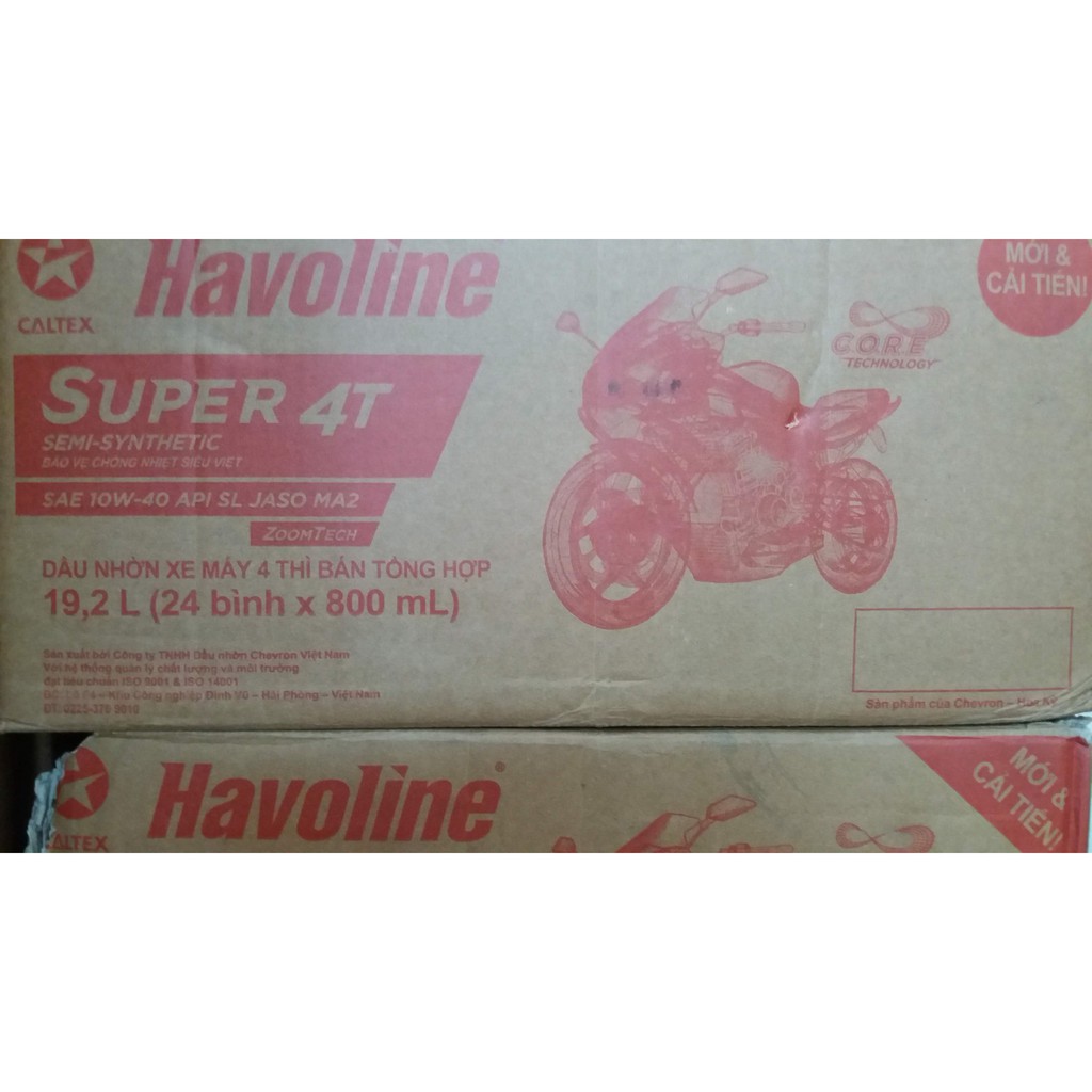 Nhớt xe số Caltex Havoline Super SEMI 10W40 - Dùng cho xe máy, xe côn tay, exciter, winner, raider, wave