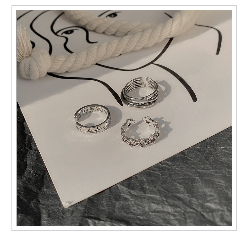 Nhẫn thời trang nữ 3 mẫu tùy chọn unisex có thể điều chỉnh