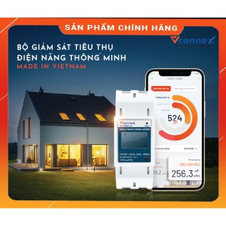 Công tơ điện tử wifi thông minh 1 pha- Bộ giám sát tiêu thụ điện năng Vconnex