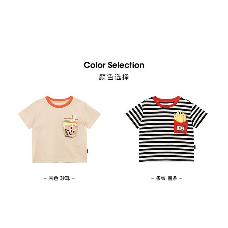 [Hàng Có Sẵn Hàng Có Sẵn Hàng] Áo Thun Cotton Ba Chiều Kẻ Sọc Tay Lửng Thời Trang Mùa Hè Cho Bé Gái