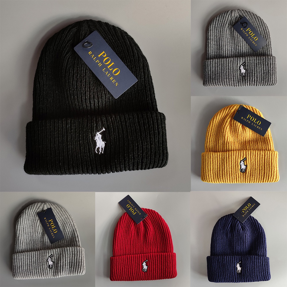 (Hàng Trước) Mũ Beanie Polo Dệt Kim Thêu Hình Ngựa Pony Cổ Điển Giữ Ấm Mùa Thu Đông Phong Cách Hip-Hop Thể Thao Trượt Tuyết Unisex
