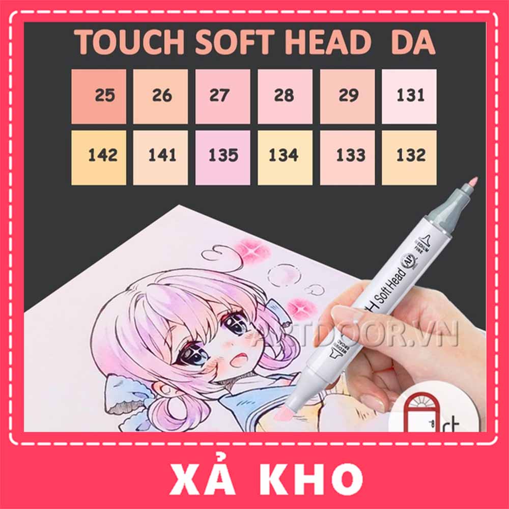 Bút Marker TOUCH SOFT HEAD hai đầu cây lẻ