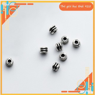 Charm bạc chặn hạt họa tiết lo xo