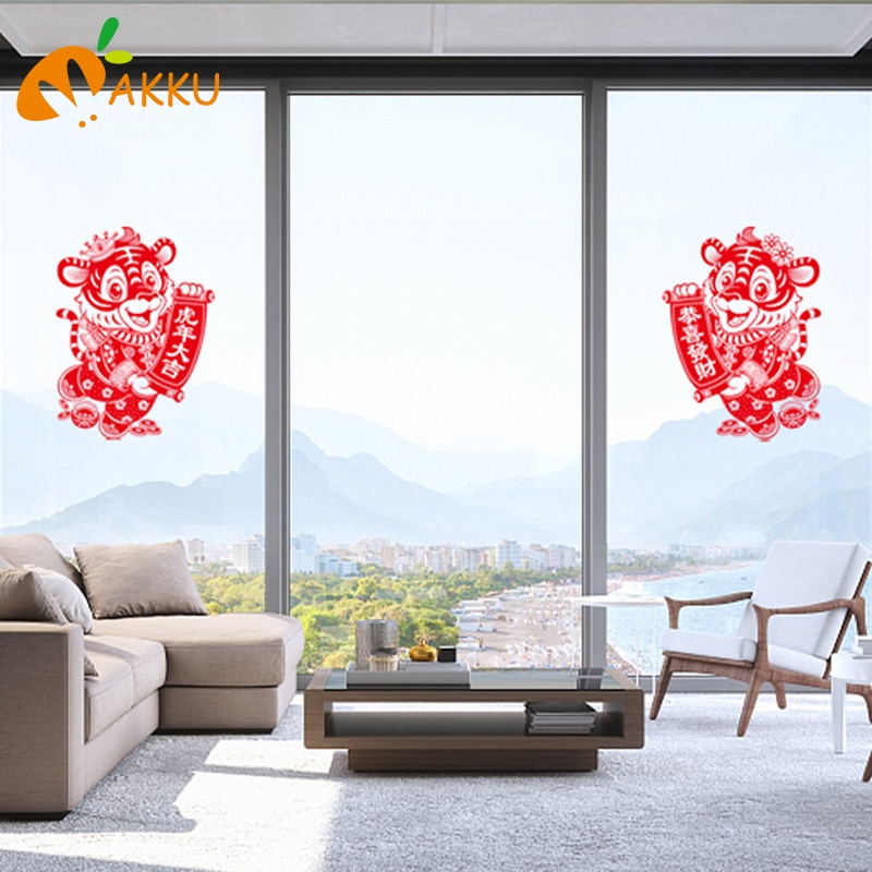 Cửa sổ Nhãn dán Cửa sổ Cửa sổ Lễ hội mùa xuân Nhãn dán trang trí Hình nền trang trí nhà cửa &amp; Cuộc sống &amp; Dán tường AKKU