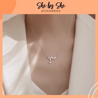 Dây chuyền bạc 925 hình nhịp tim dễ thương phong cách thời trang đơn giản, thanh lịch (Ảnh thật) SHEBYSHE - DC21