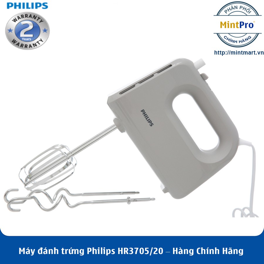 Máy đánh trứng Philips HR3705/20 – Hàng Chính Hãng – Bảo Hành 2 Năm Toàn Quốc