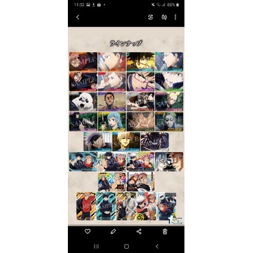 THẺ NHÂN PHẨM JJK- CLEAR / METAL CARD Jujutsu Kaisen vol1/ Pack nhân phẩm Jujutsu Kaisen