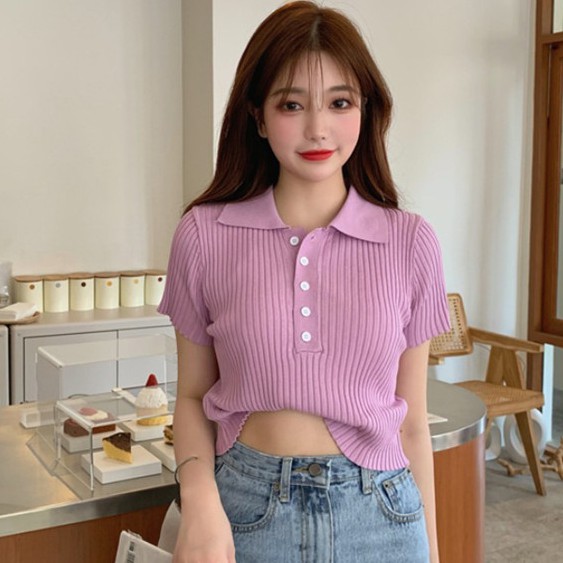 Áo len montoghi trơn cổ bẻ nhiều màu sắc