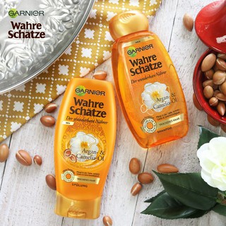 Bộ dầu gội Garnier Wahre schatze chiết xuất từ dầu Argan cho tóc khô, xách tay Đức