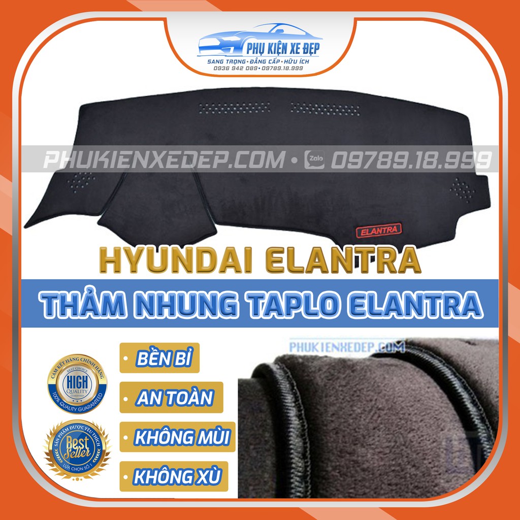 Thảm taplo ô tô lông cừu HÀNG LOẠI I xe HYUNDAI ELANTRA có 3 lớp chống Trượt