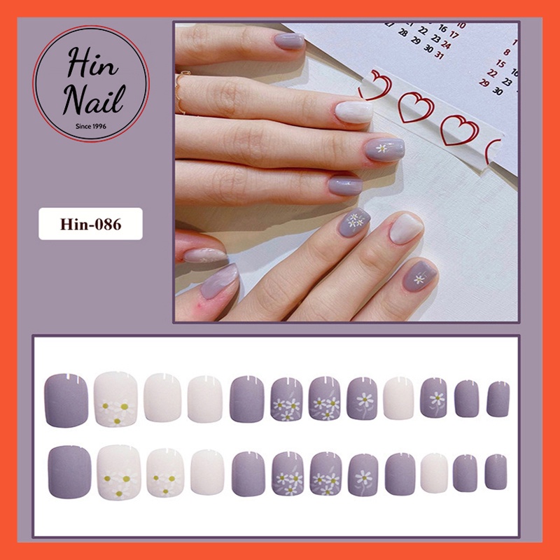 Bộ móng tay giả kèm keo Hin Nail 24 móng đủ size hàng cao cấp