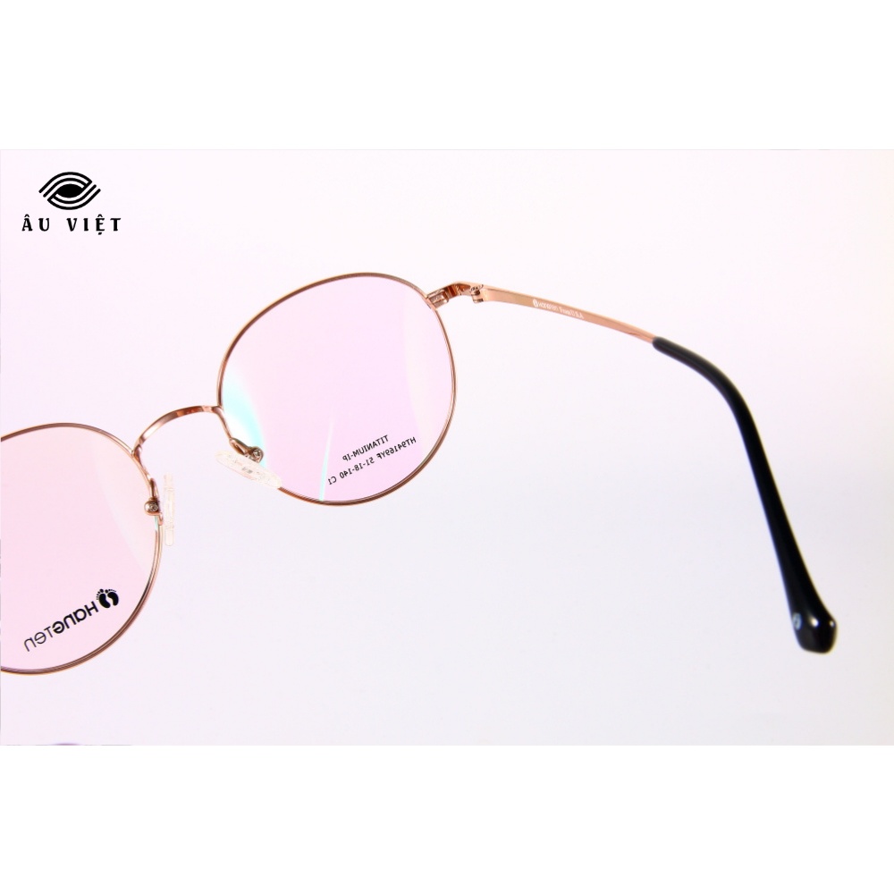 Gọng kính titanium Hangten HT-94169 màu vàng hồng Full box