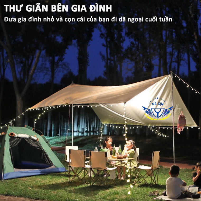 Tấm tăng lều tank bạt che nắng chống mưa, bạt lót cắm trại du lịch dã ngoại dày rộng, màu săc mát mẻ - DCP20