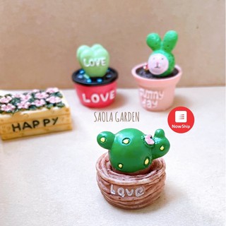 Tượng 01 chậu sen đá - xương rồng mini nhựa - Bộ sưu tập phụ kiện mini trang trí tiểu cảnh sen đá xương rồng hồ bán cươ