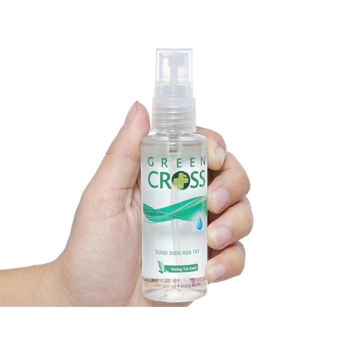 Dung dịch rửa tay khô Green Cross hương trà xanh chai 100ml | BigBuy360 - bigbuy360.vn