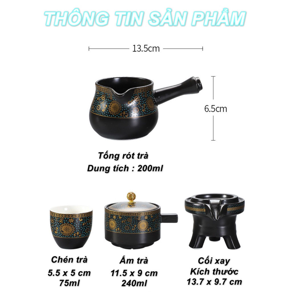 BỘ ẤM TRÀ CỐI XAY ĐÀI BẮC TAIPEI TEA MILL CAO CẤP - Home and Garden