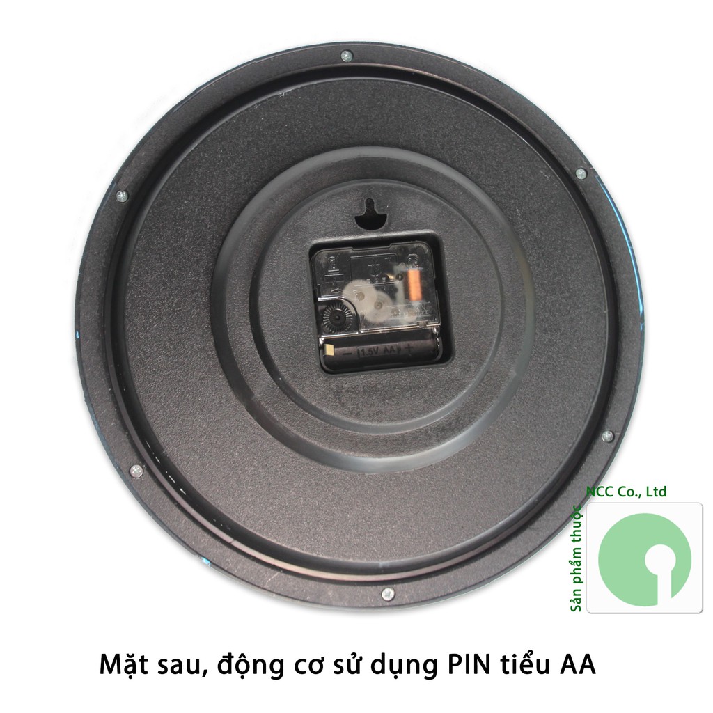 [KhoNCC] Đồng Hồ Treo Tường HD16 Kim Giật - Khung Viền Tròn Nền Trắng - NQL-HD16Xb (Nhiều màu)