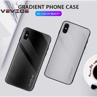 Ốp lưng nhựa mặt kính kẻ sọc màu loang dành cho iPhone X 10 XS Max XR 8 7 6s 6 Plus