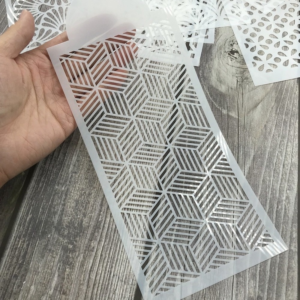 Khuôn Nhựa Dập Nổi Họa Tiết Lưới Để Trang Trí Bánh Kem/Socola