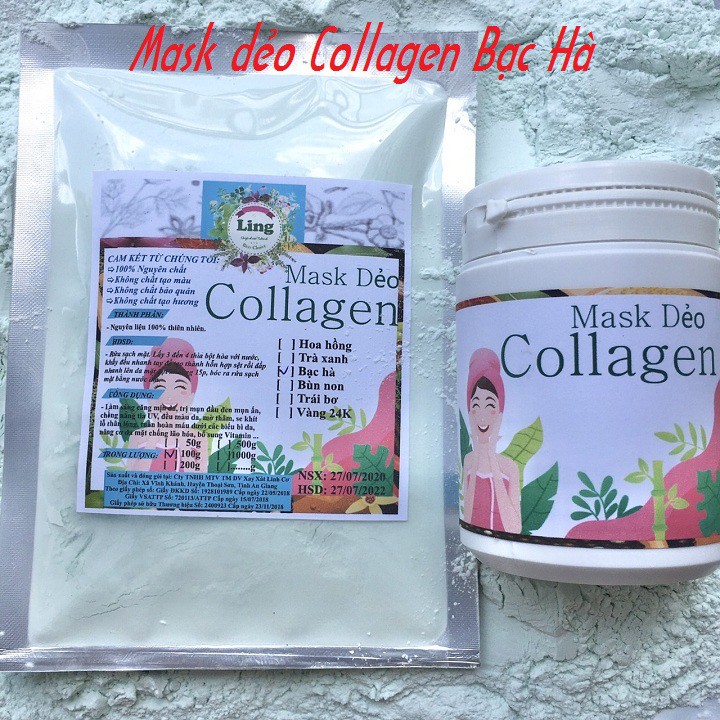 Mask dẻo Collagen Bạc Hà 200g dùng để đắp mặt