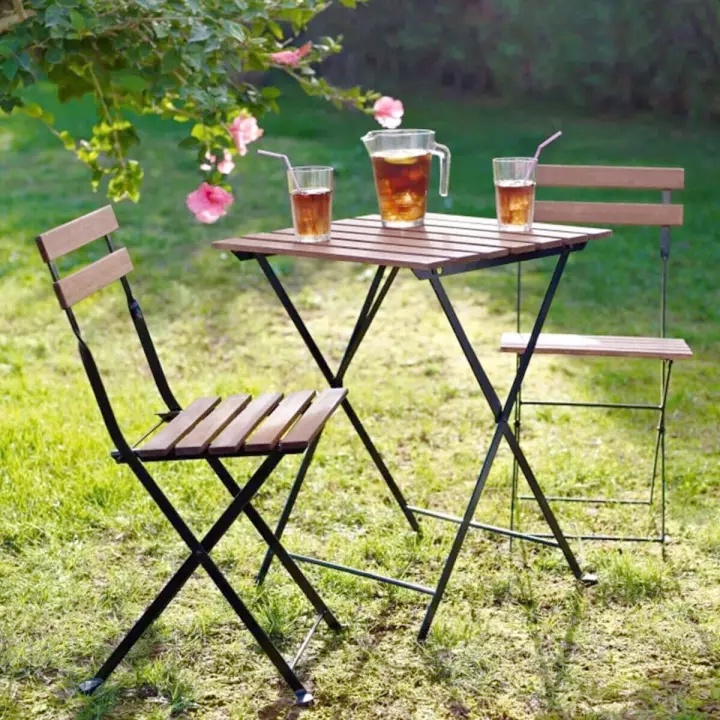 Bộ Bàn Ghế Gỗ BISTRO Patio Mini Chuyên Dụng- Gấp Gọn Dễ Dàng - Bộ Gồm 1 Bàn 2 Ghế Glimer Store