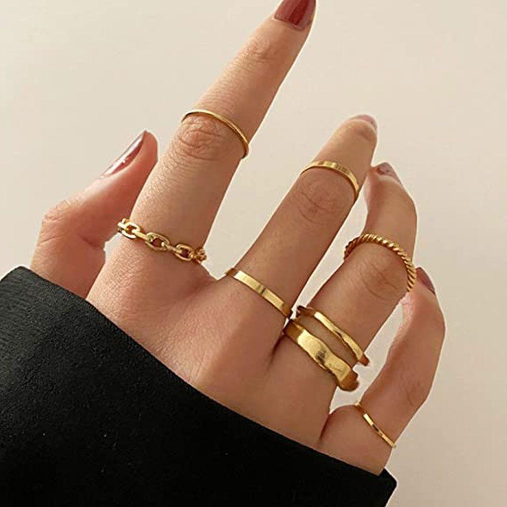 Set 1 Nhẫn Đeo Đốt Ngón Tay Thời Trang Cho Nữ|Bộ Đồ Thời Trang Cá Tính Trẻ Trung