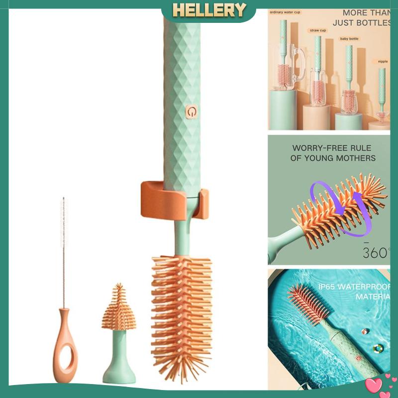 Bàn Chải Điện Vệ Sinh Bình Sữa Em Bé Bằng Silicone Có Thể Sạc Lại