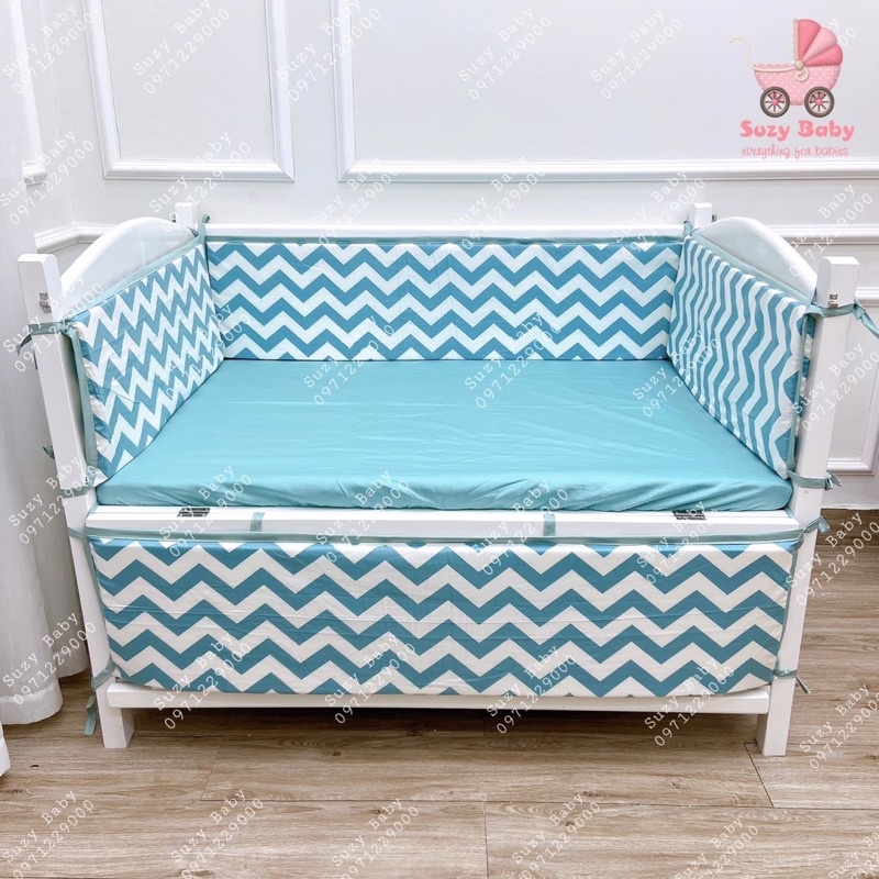 Set bộ quây cũi vải cotton cho bé