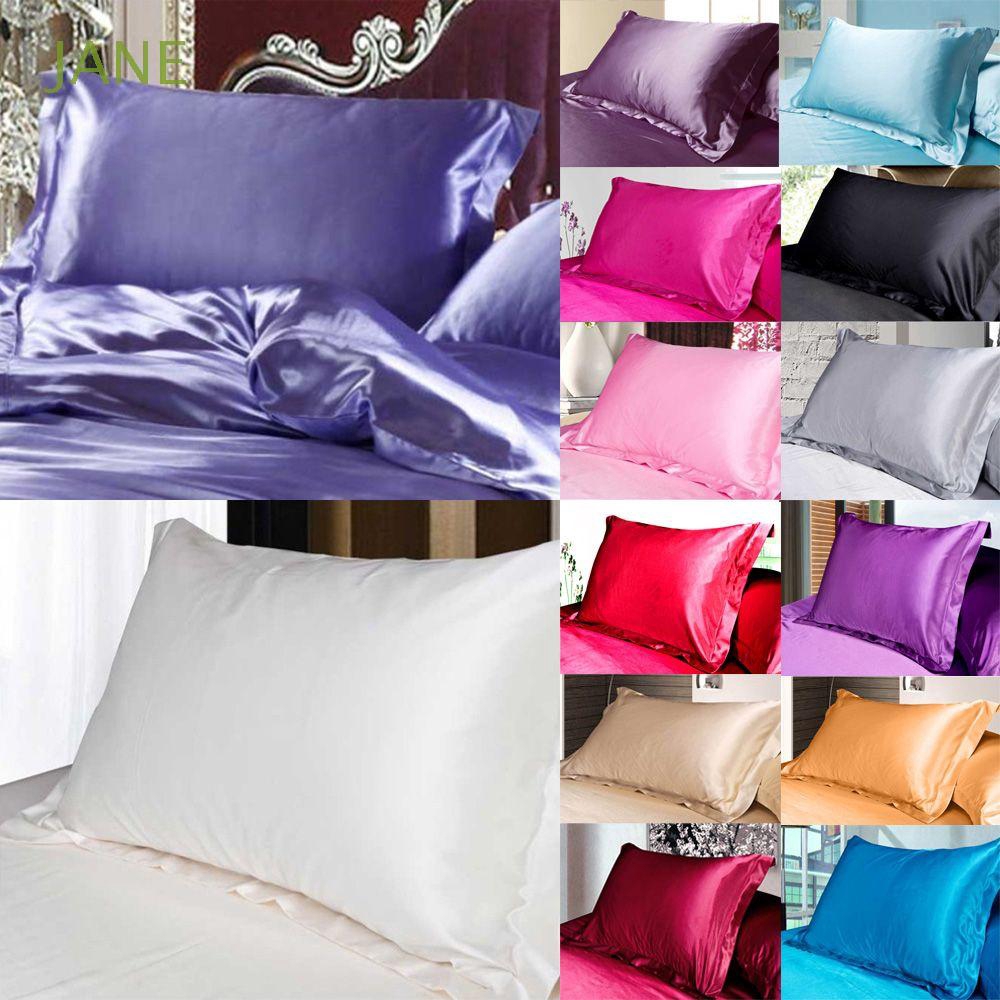 JANE 50*70cm Smooth Multi Colors Throws Queen Standard Imitation Silk Pillow Case