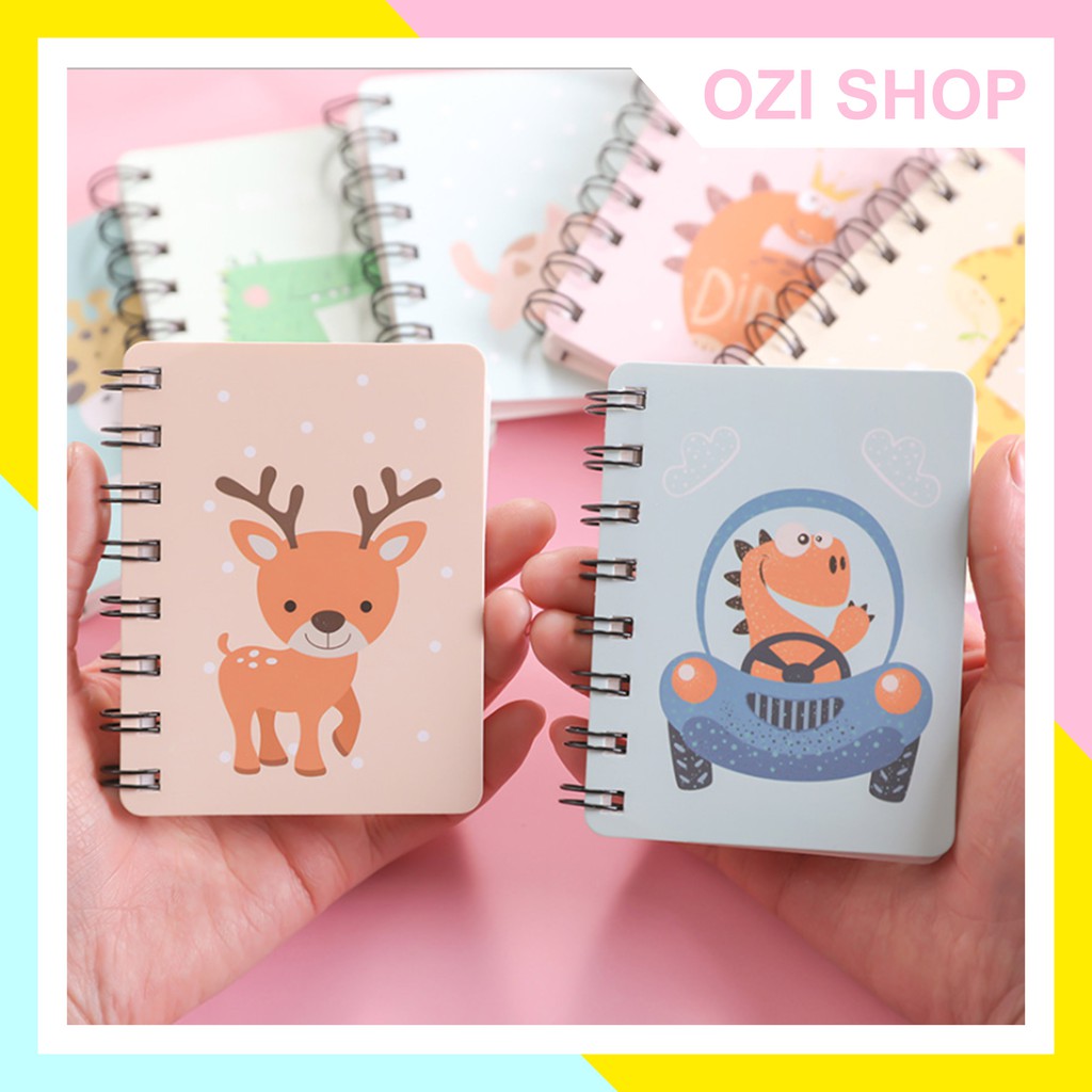 Sổ Tay Ghi Chép Mini Hoạt Hình, Sổ tay kute gáy lò xo (chọn màu) #5