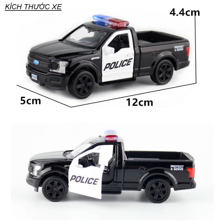 Xe ô tô cảnh sát xe bán tải Ford F150 mô hình tỉ lệ 1:36 bằng kim loại đồ chơi trẻ em xe mở được cửa