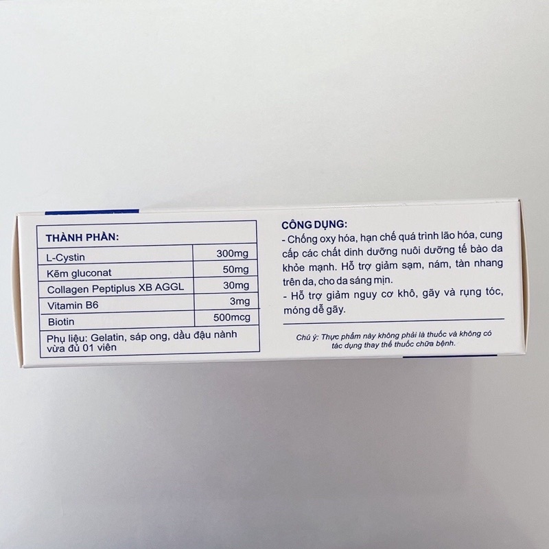 Viên uống đẹp da, tóc, móng Biocystine - Lcystine, Biotin, Kẽm, Collagen