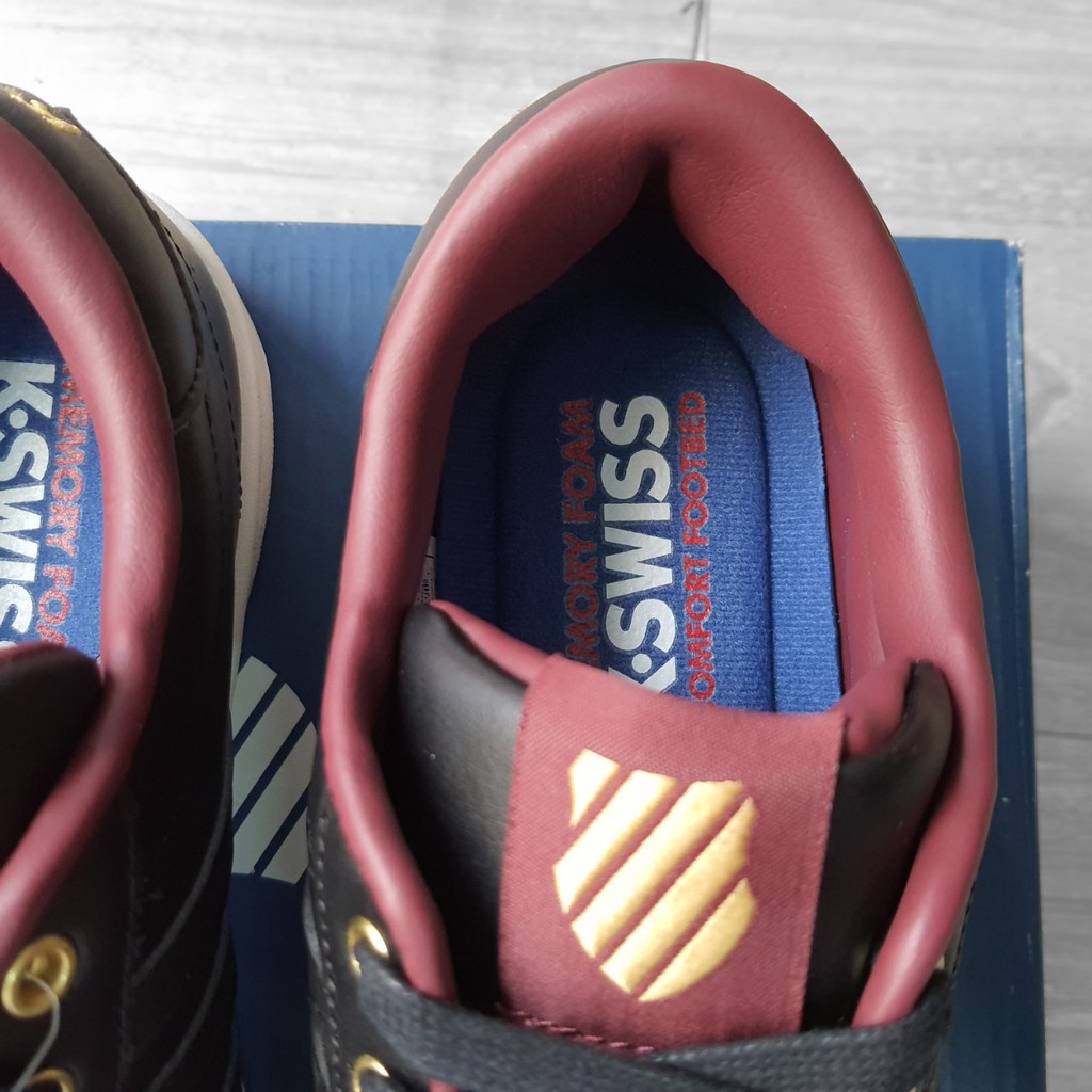 [ Chính hãng ] Giày nam hiệu KSwiss đỏ đen da thuộc cao cấp