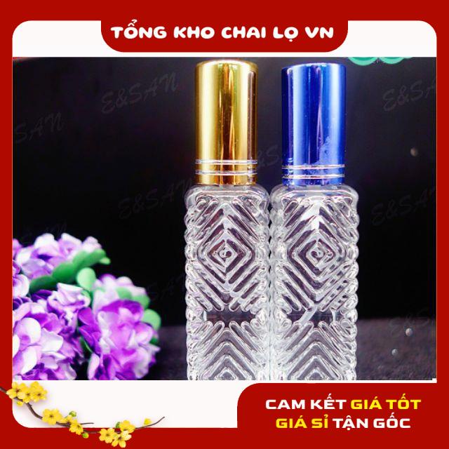 Lọ Chiết Nước Hoa ❤ SIÊU RẺ ❤ Chai lọ chiết nước hoa 12ml có gân nổi hoa văn, phụ kiện du lịch