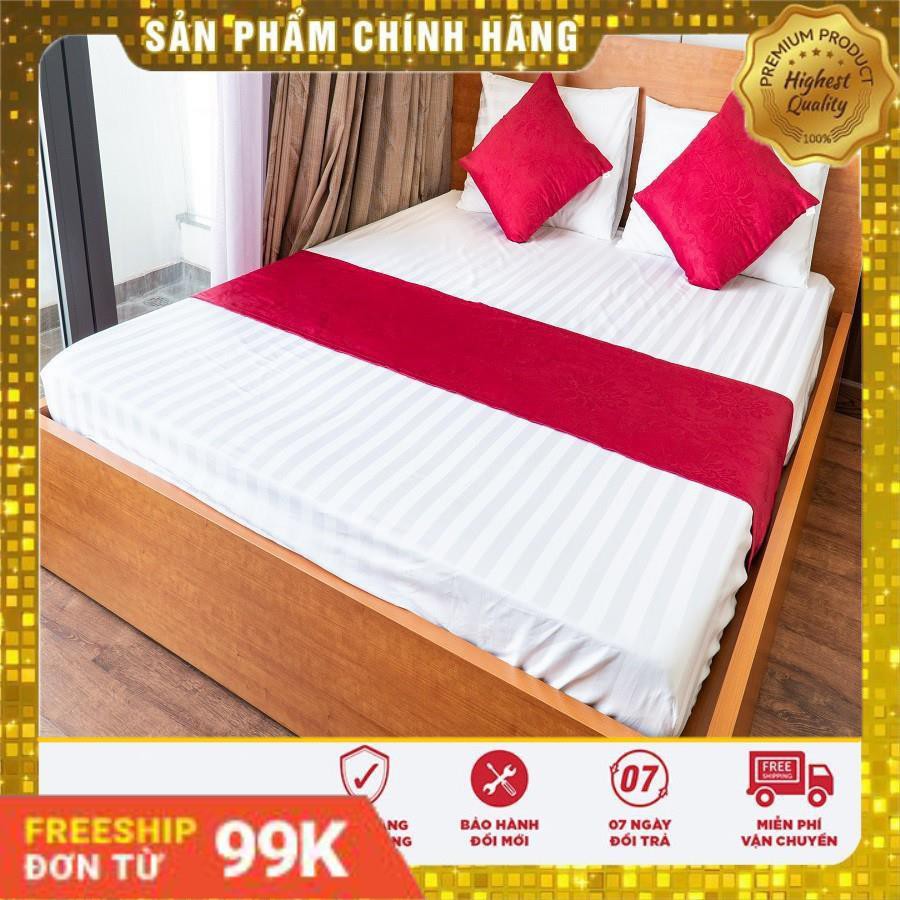 Bộ Drap Cotton RIOTEX Trắng Sọc 3 Phân Kích Thước 1m/m2/m4/m6/m8/2m2