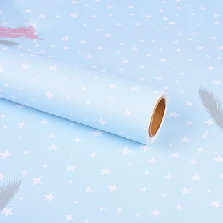 1 mét giấy dán tường họa tiết lông vũ - khổ rộng 45cm ( kèm ảnh  shop chụp) có keo sẵn