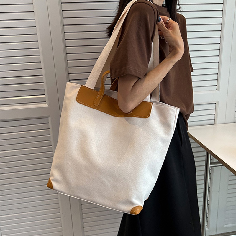 Túi Đeo Vai Vải canvas Dung Tích Lớn Đơn Giản Cho Nữ